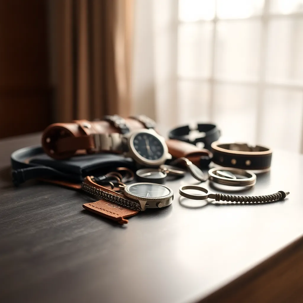 Fashion Accessories on Brushed Steel