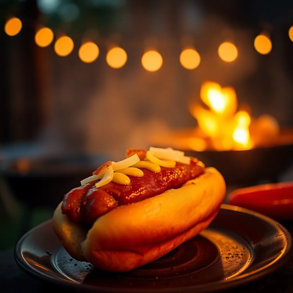 Grilled Hot Dog with Classic Toppings
