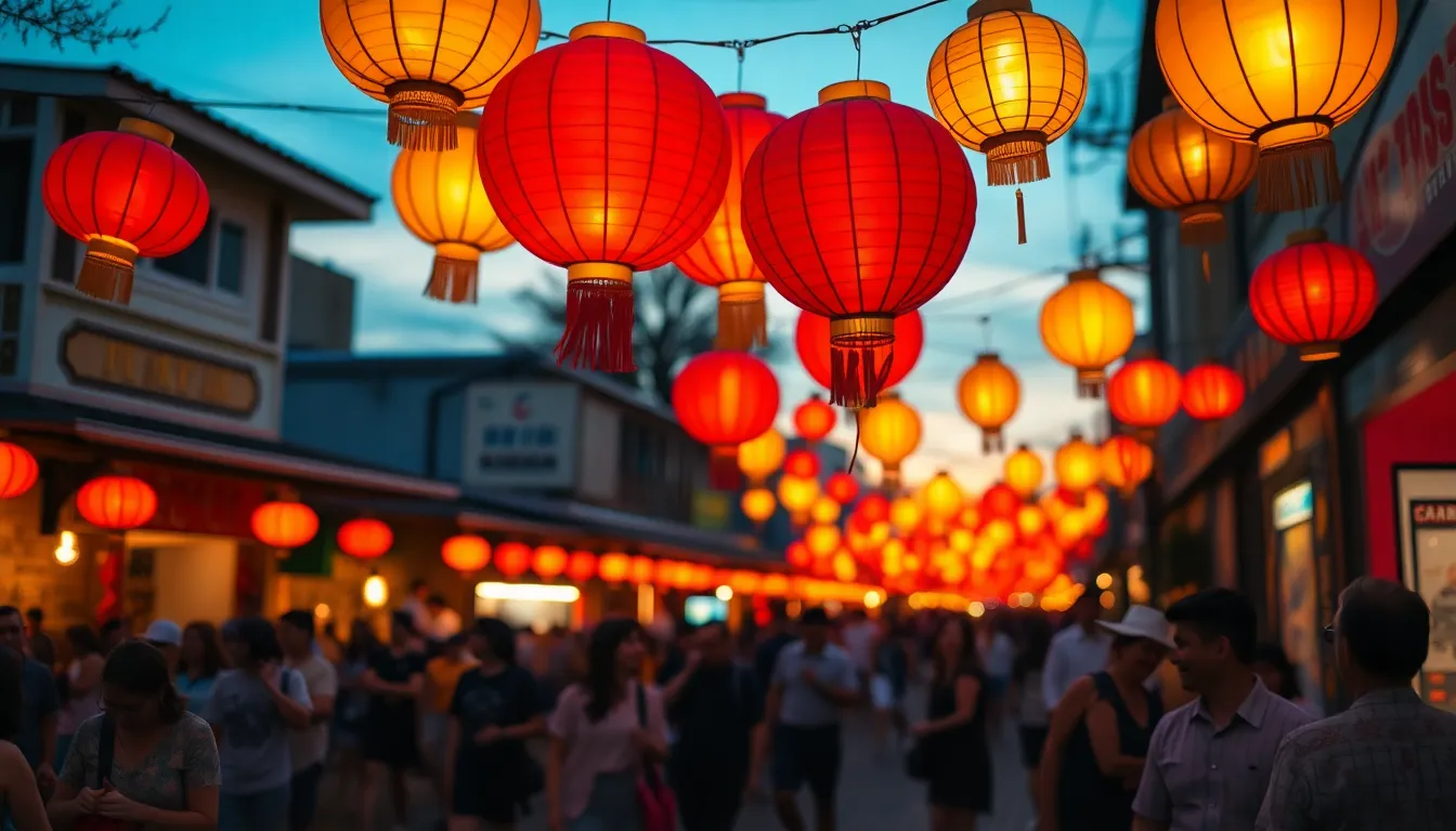 Vibrant Lanterns at Dusk Festival