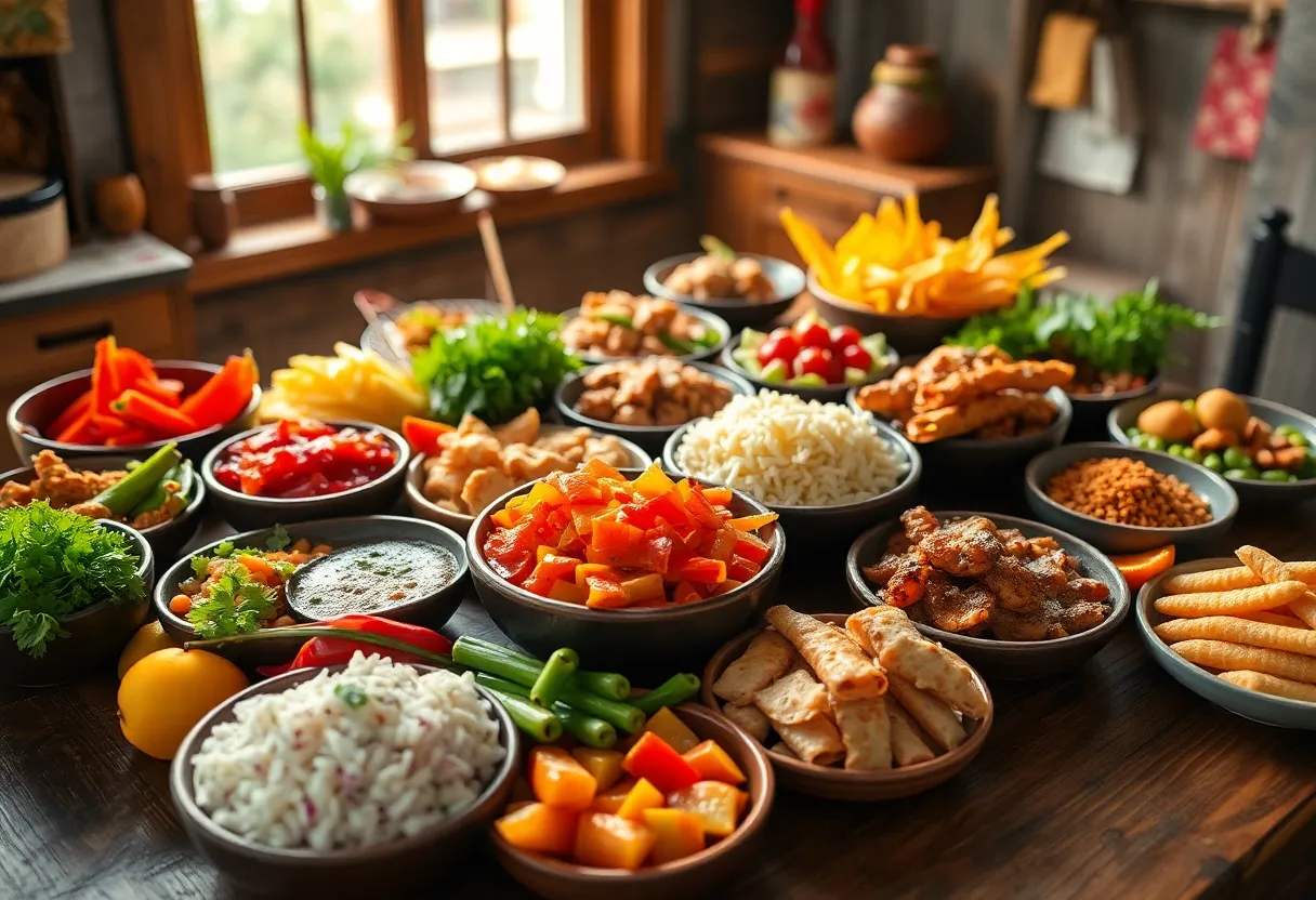 Vibrant Festival Food Spread