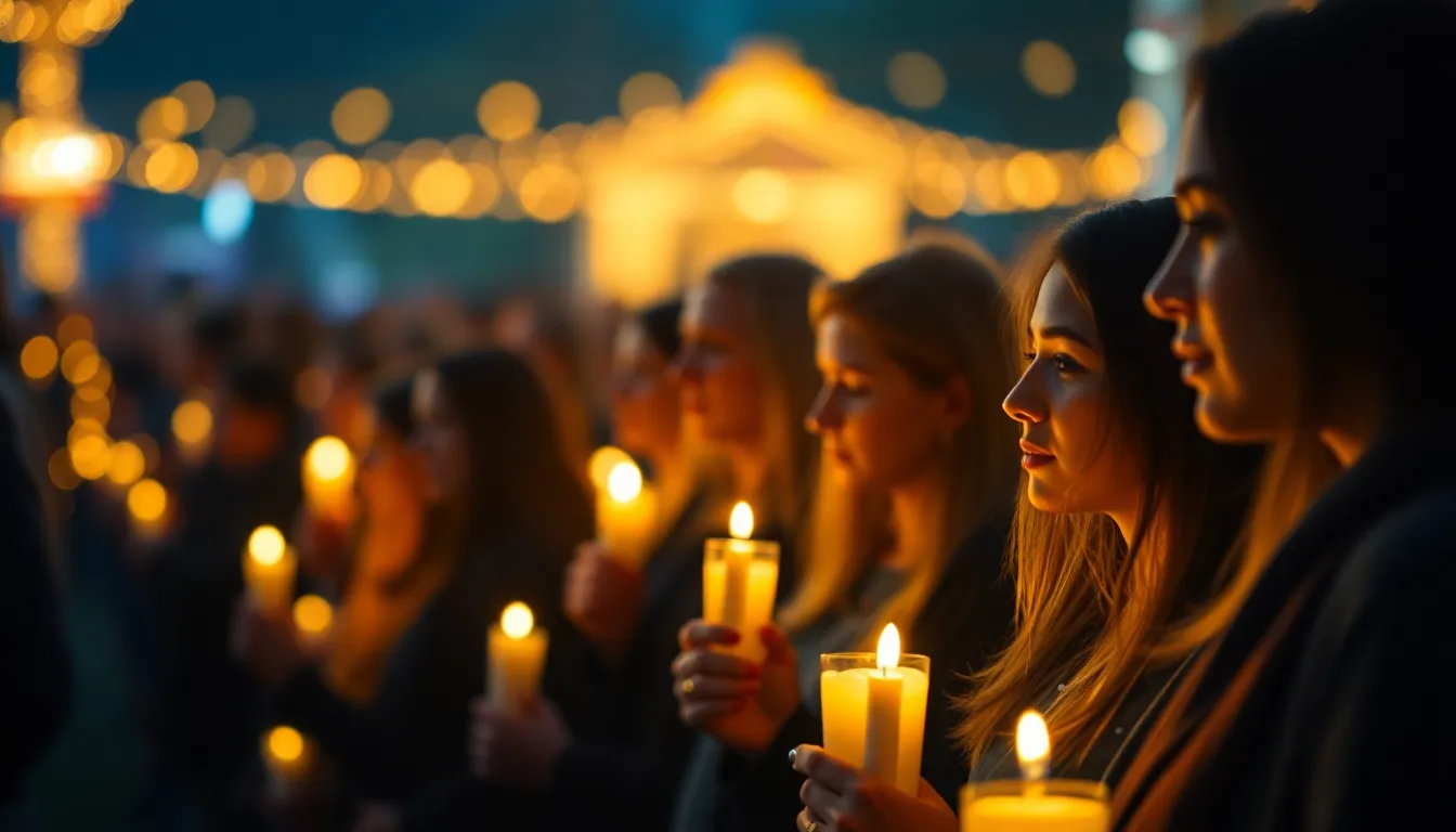 This stunning image showcases an electrifying fireworks display illuminating a crowded beach during a summer festival. Friends gather together, mesmerized by the brilliant colors reflecting on the water. The shallow depth of field beautifully highlights their expressions, while the deep navy sky provides a striking backdrop. This image captures the excitement and joy of festival nights by the sea, perfect for conveying festive celebrations.