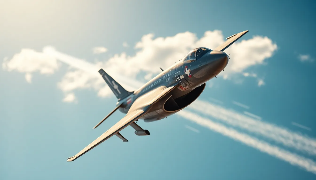 Fighter Jet in Mid-Air Maneuver