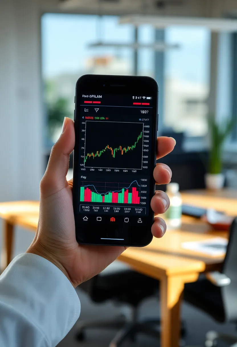 Close-Up of Stock Market Graph on Smartphone