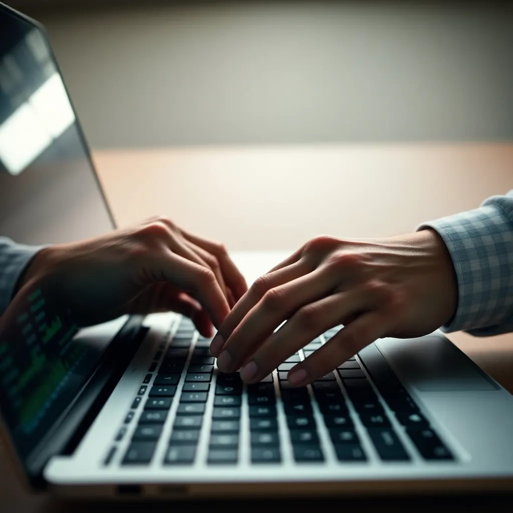 Financial Analyst Working on Laptop