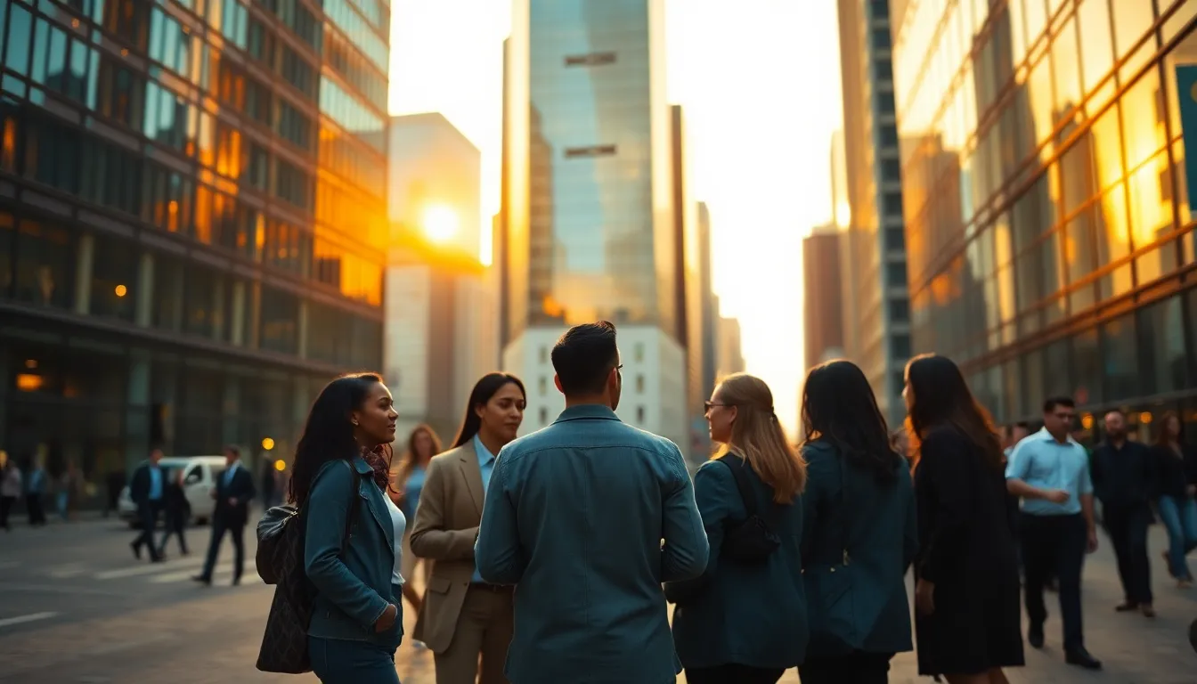 Diverse Professionals in Urban Finance District