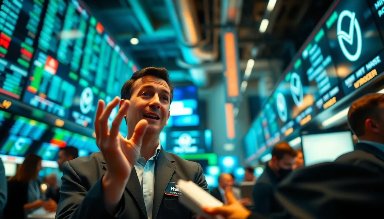 Traders Engaged in Stock Market Discussion