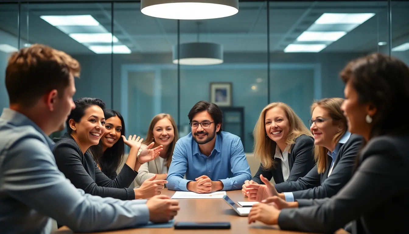 Diverse Team Collaborating in Boardroom Discussion