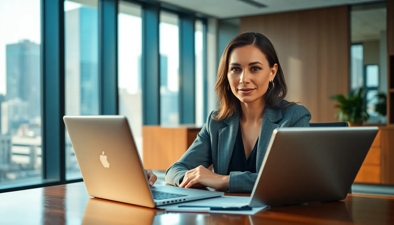 Professional Businesswoman on Video Call