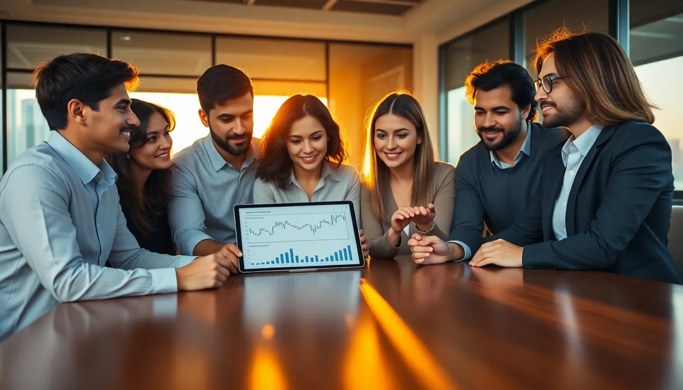 Diverse Professionals Analyzing Fintech Data