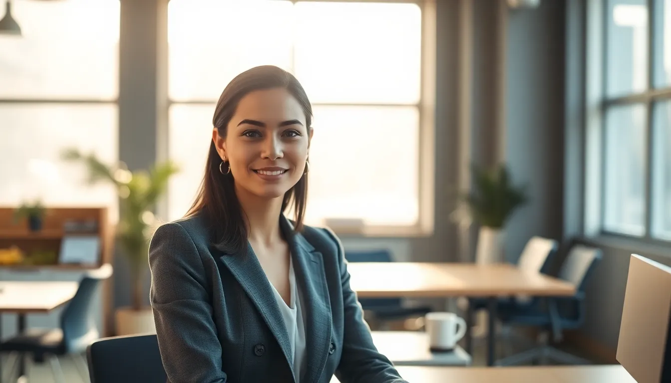 Successful Woman In Modern Office