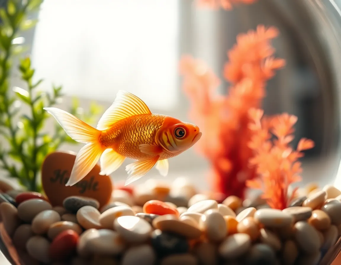 Goldfish in a Tranquil Fishbowl Setting