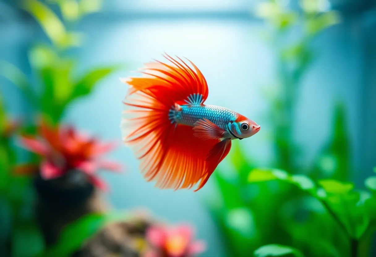 Elegant Betta Fish in Aquatic Environment