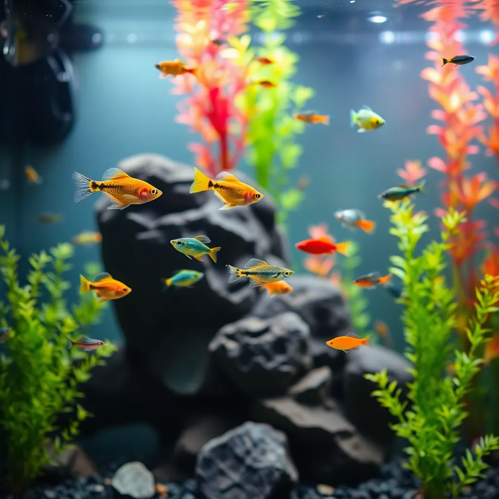 Exotic Freshwater Fish in Aquarium