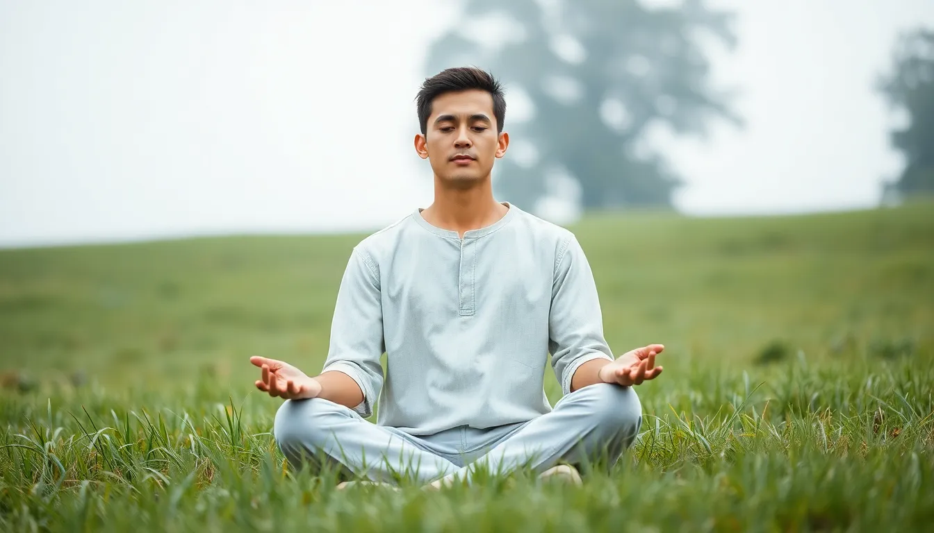 Meditation in Serene Outdoor Setting