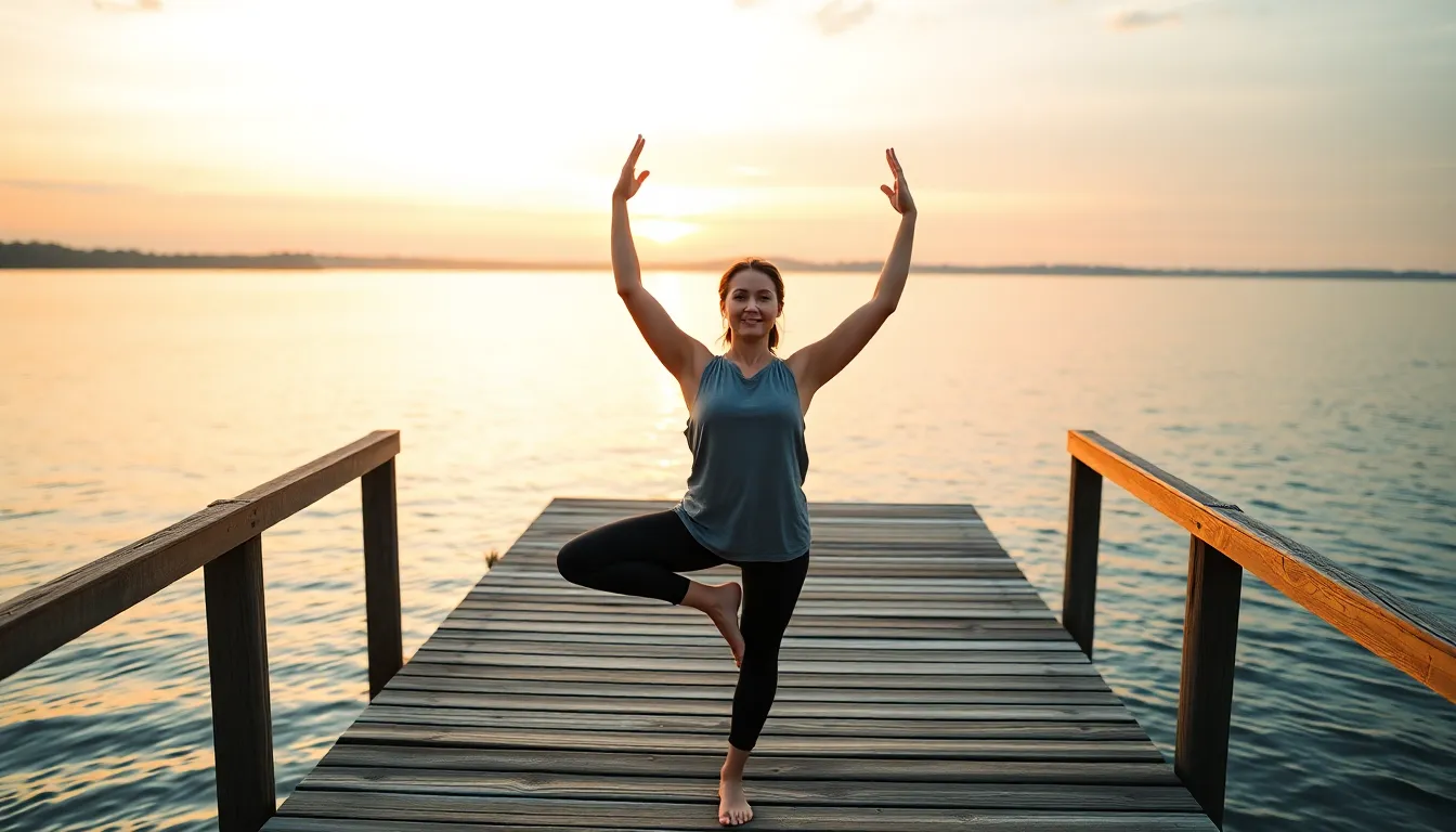 Sunset Yoga on a Lake