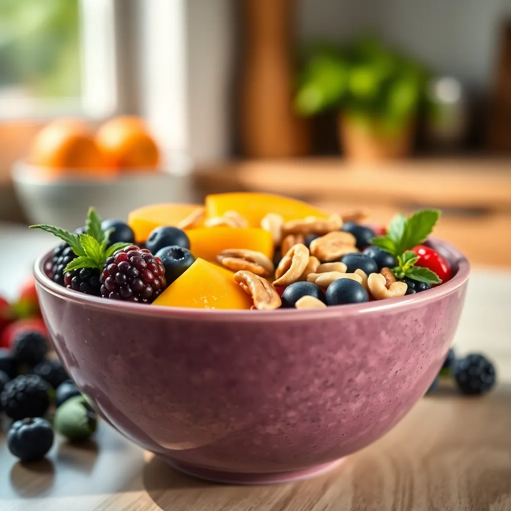 Healthy Smoothie Bowl Close-Up
