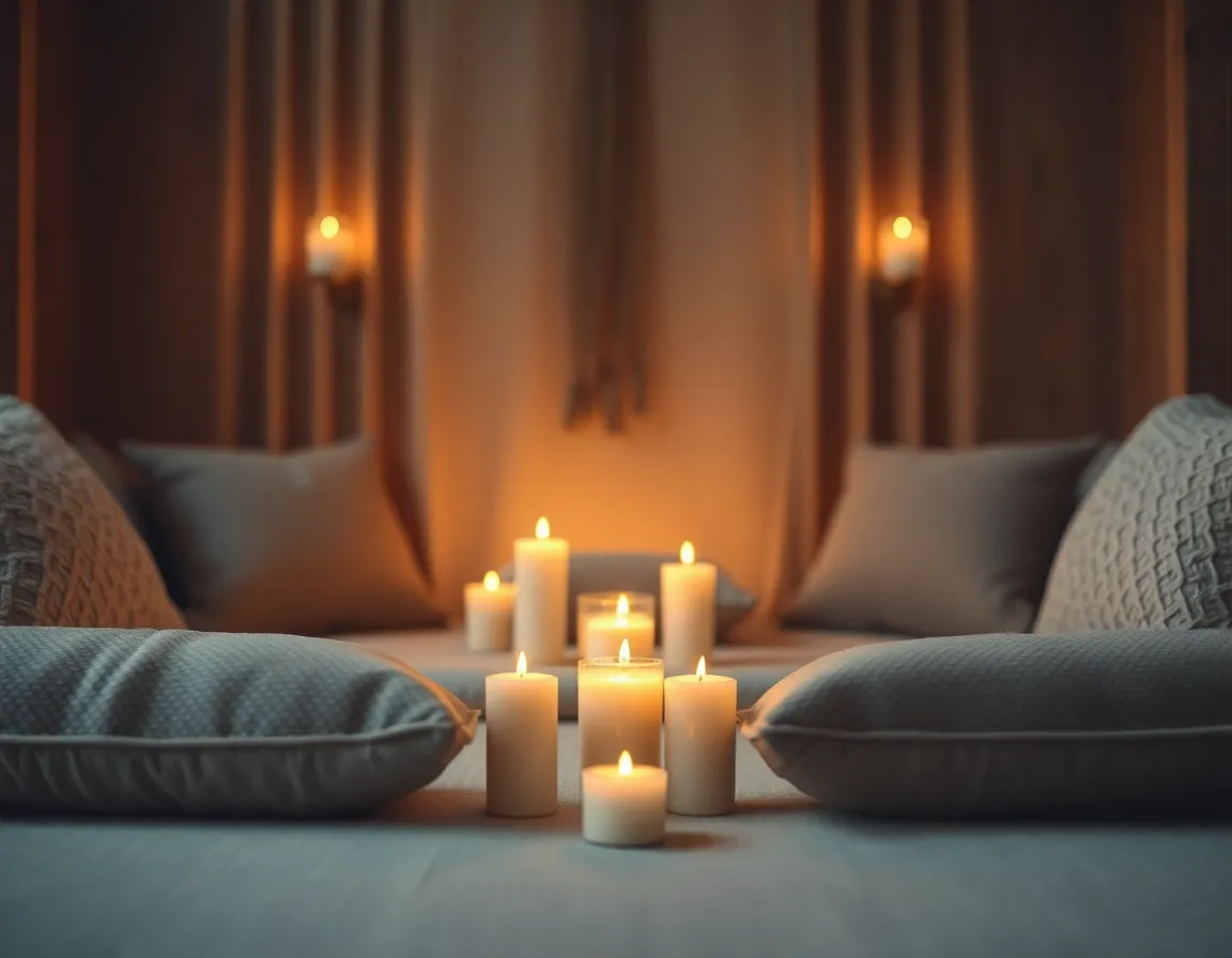 Indoor Meditation Space With Candles