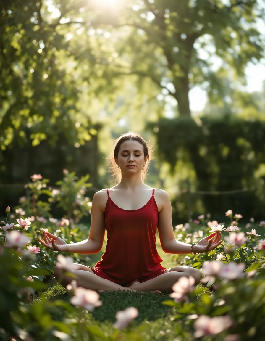Meditating in Indoor Gym Environment