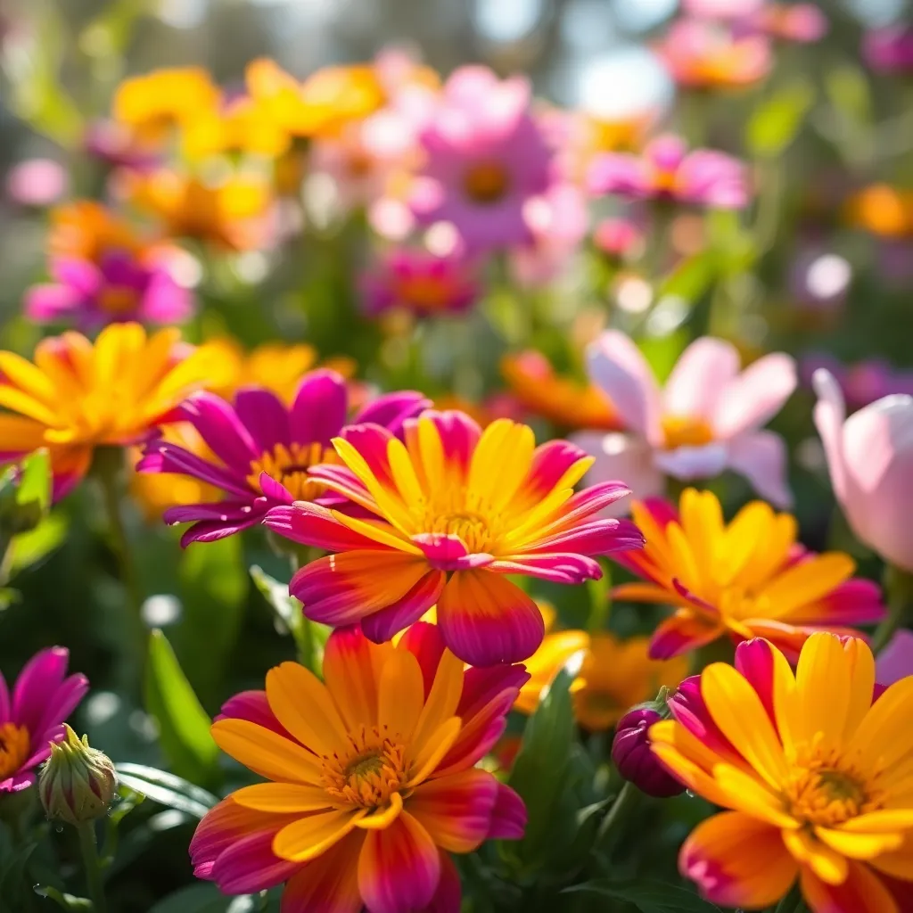 Vibrant Close-Up of Flower Garden