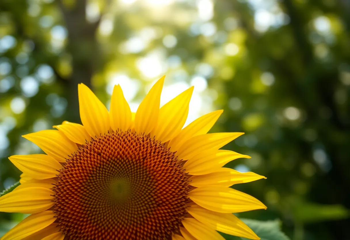 Close-Up of Blooming Sunflower in Natural Light