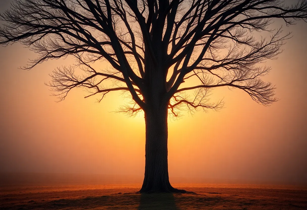 Serene Dog Walk in Misty Forest