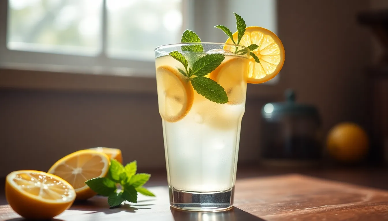 Refreshing Lemonade Glass Close-Up