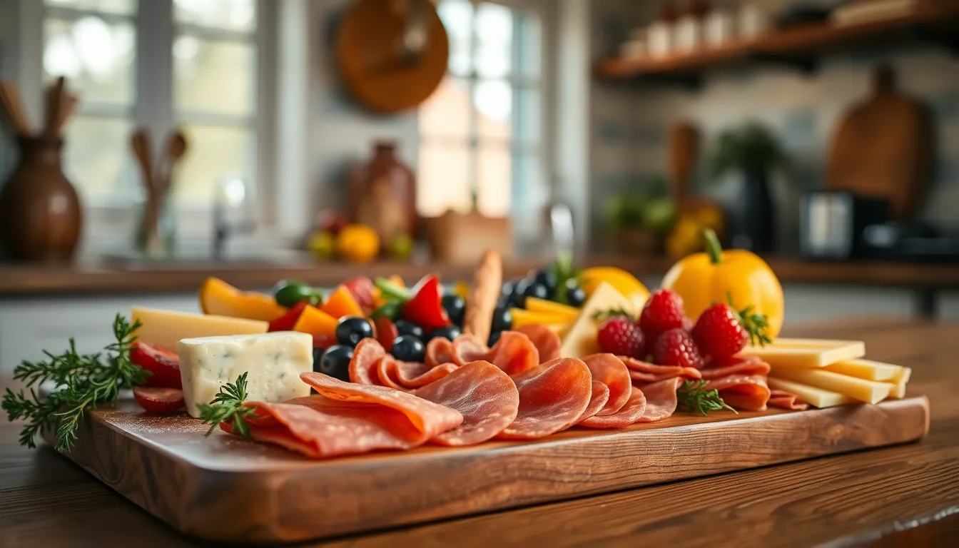 Gourmet Charcuterie Board Close-Up