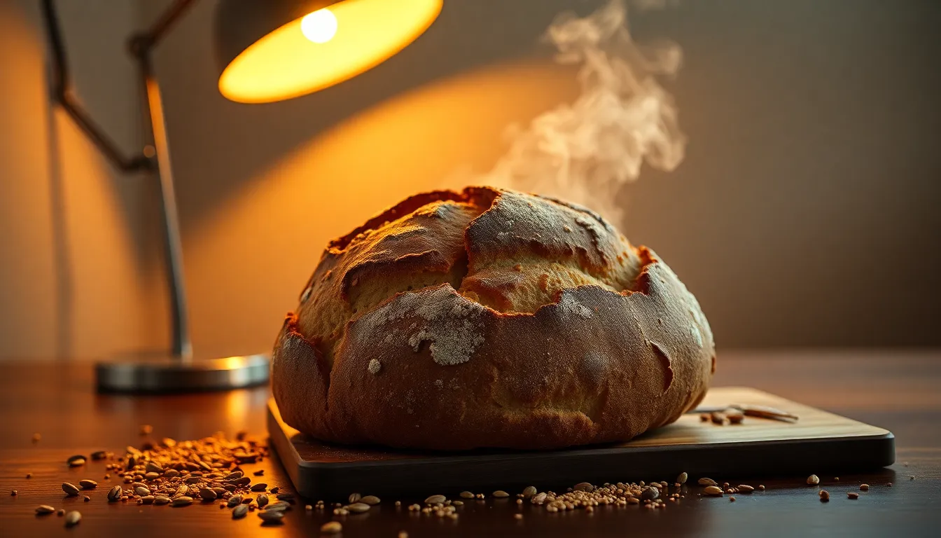 Freshly Baked Croissant on Rustic Table