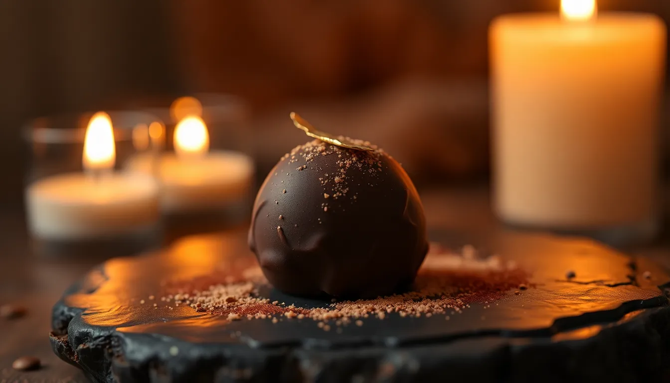 Luxurious Chocolate Truffle Closeup