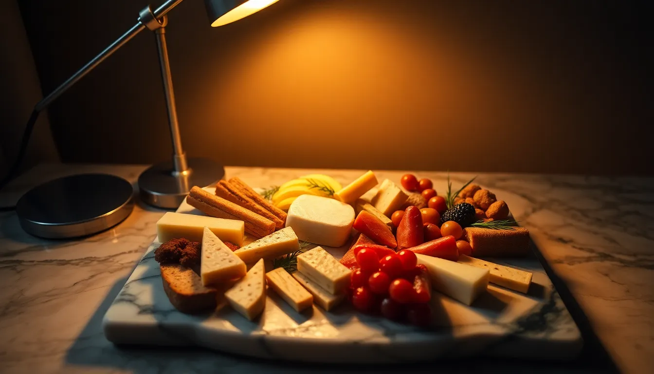 Artisanal Cheese and Charcuterie Board Closeup