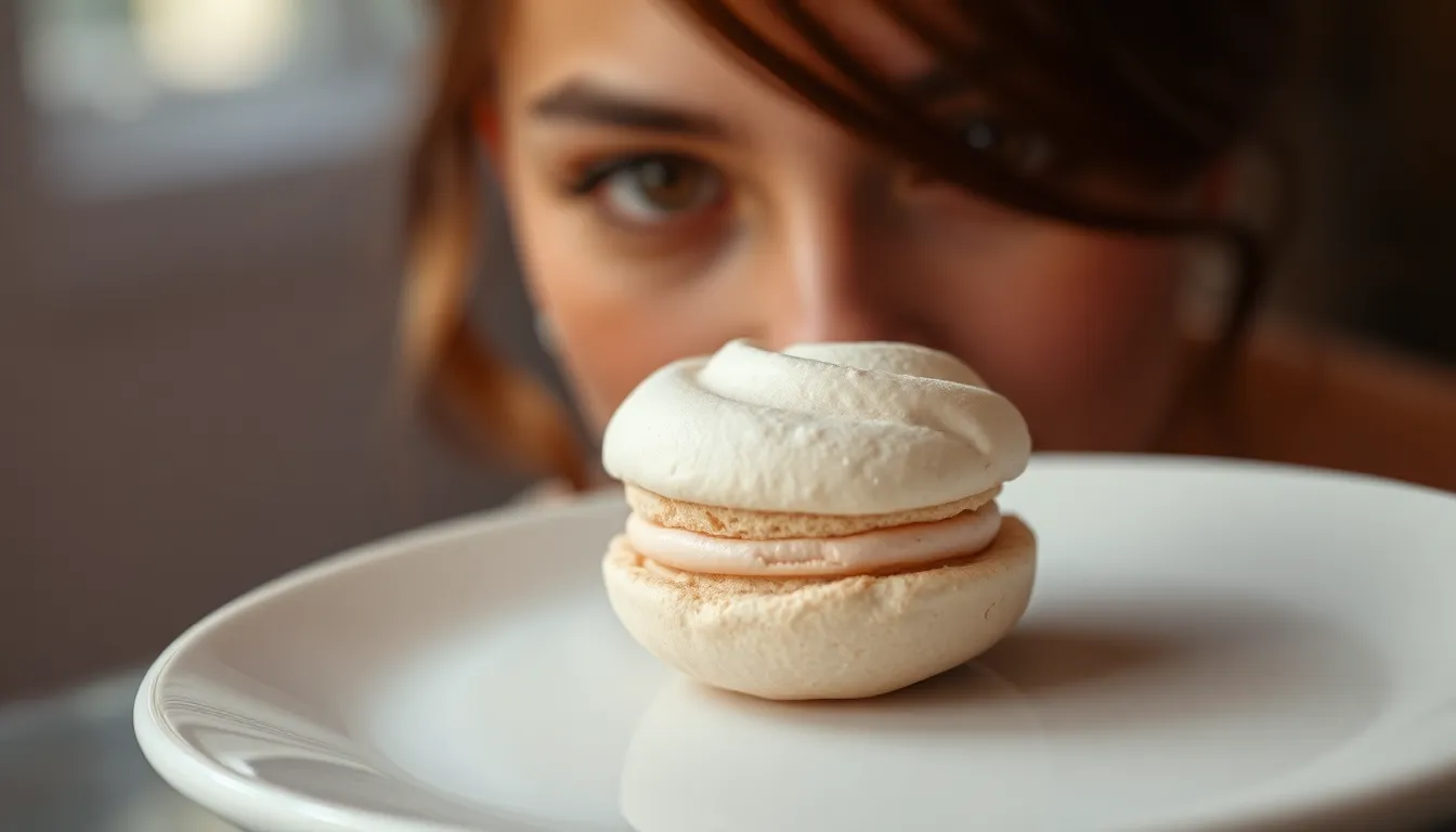 Delicate Macaron on Minimalist Plate