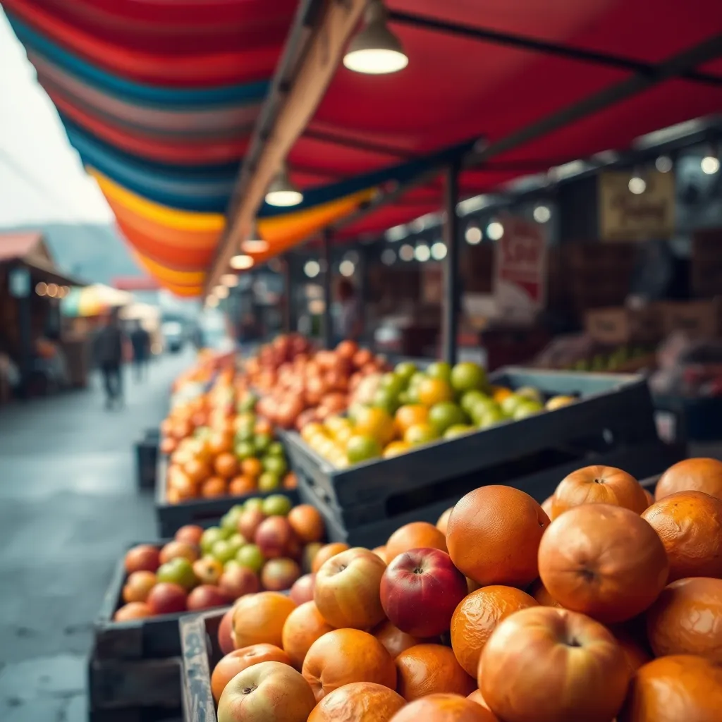 Vibrant Farmers Market Produce Display
