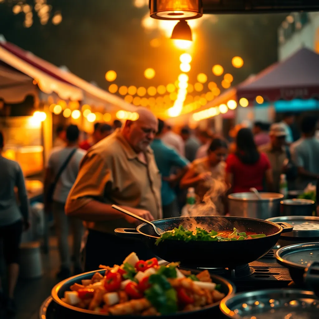Street Food Festival at Golden Hour