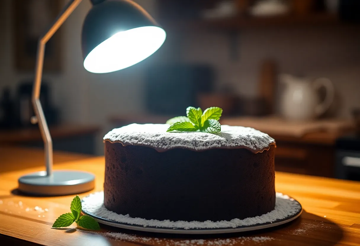 Delicious Chocolate Cake with Garnish