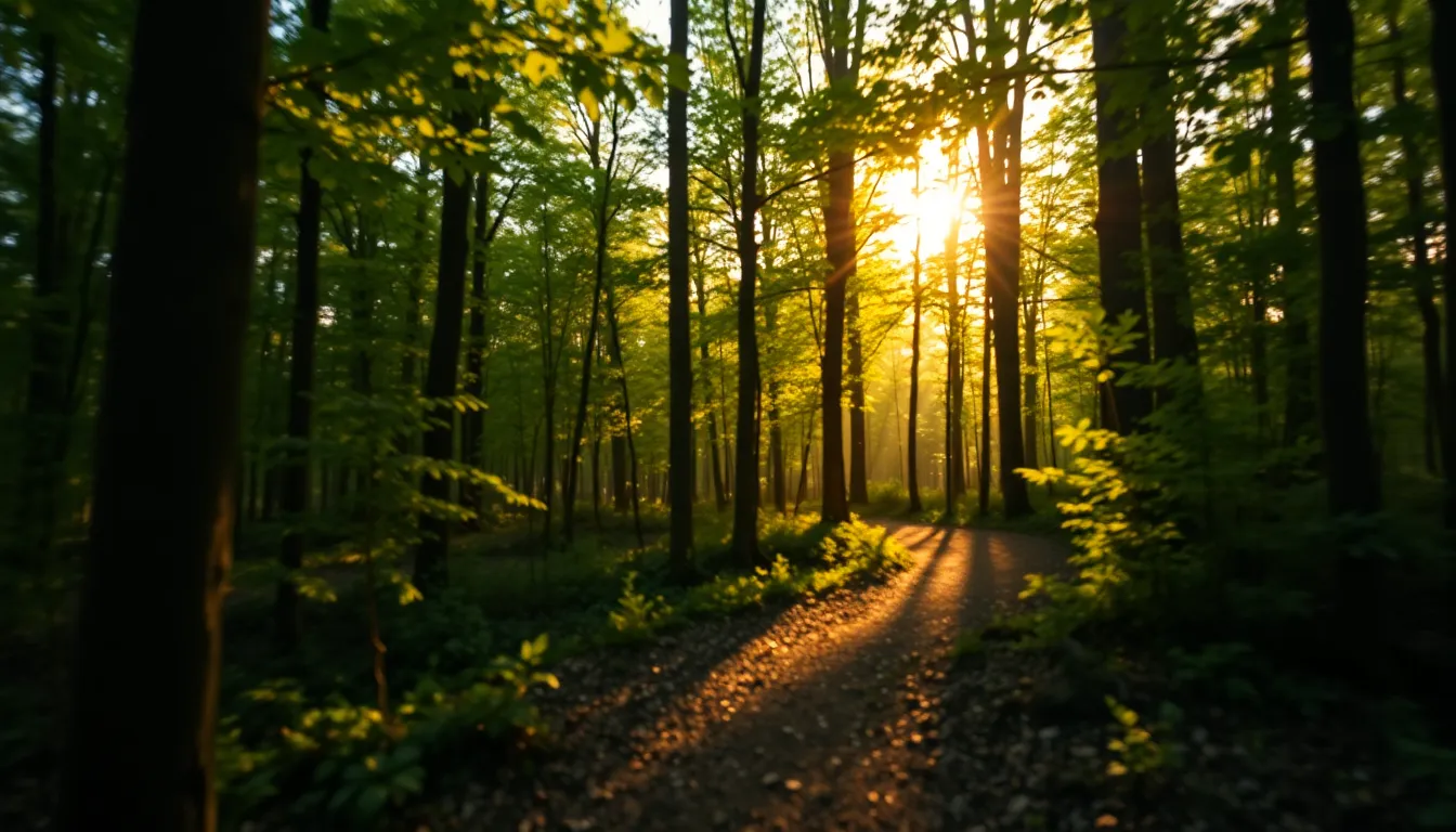Enchanting Morning Light in Forest