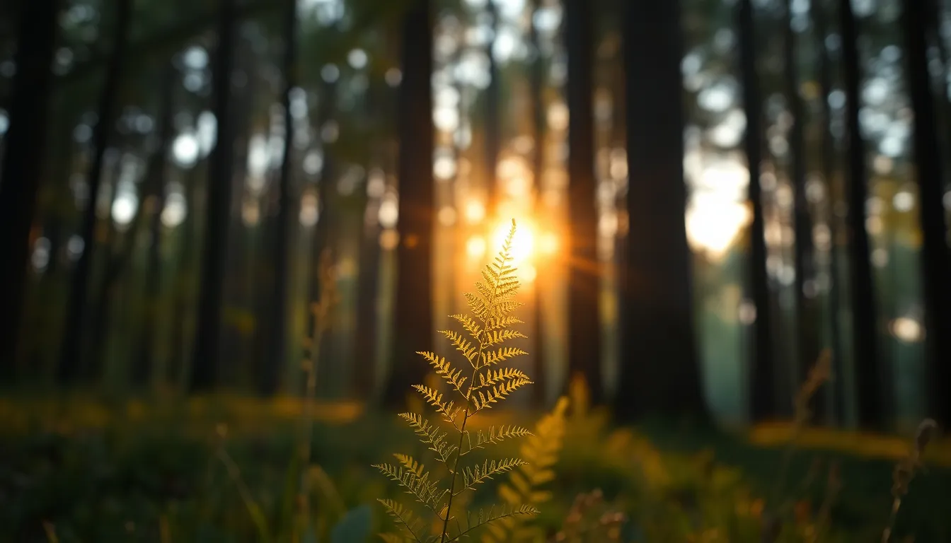 Fern Bathed in Golden Hour Light