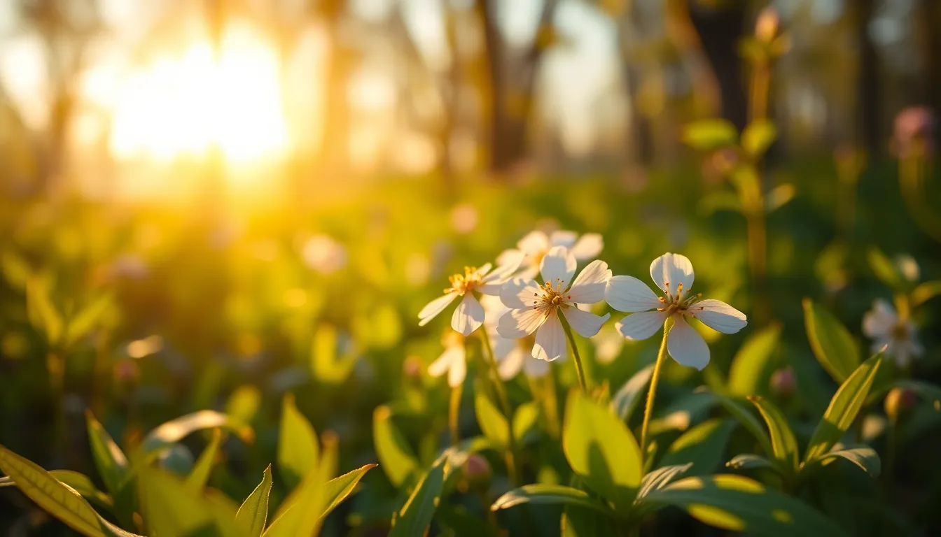 Spring Wildflowers in Forest