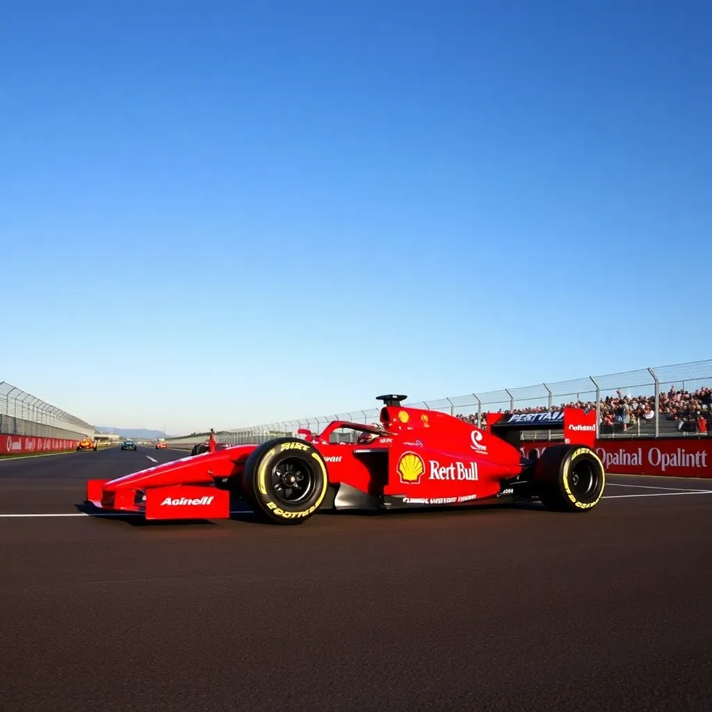 Red Formula 1 Car on Race Track