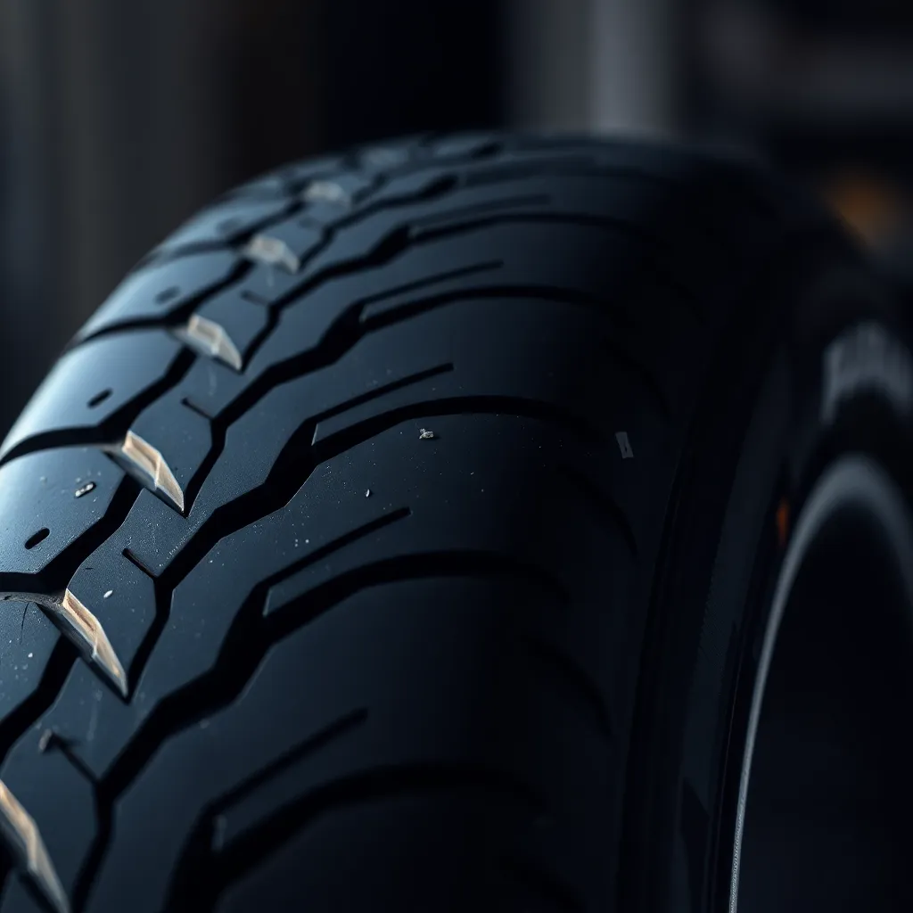 Detailed Close-up of Formula 1 Tire