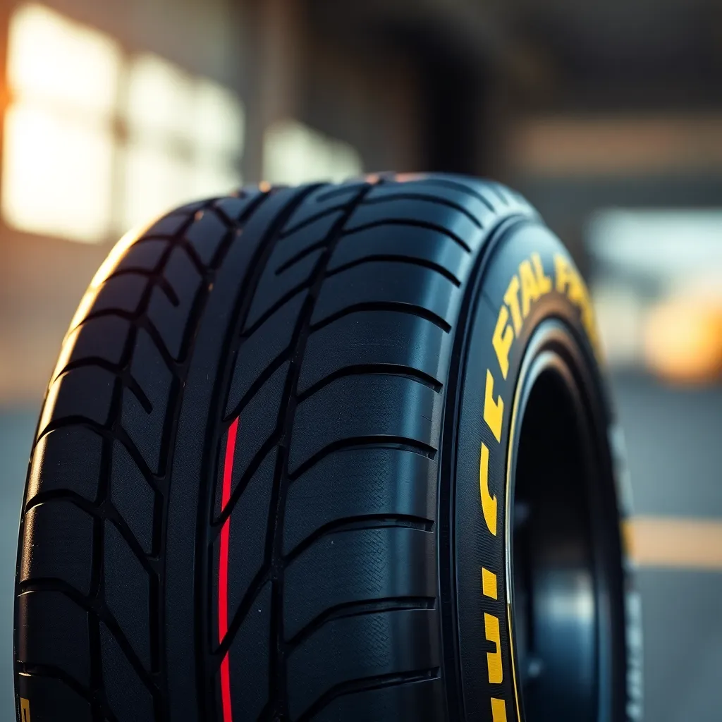 Detailed Close-Up of a Formula 1 Tire