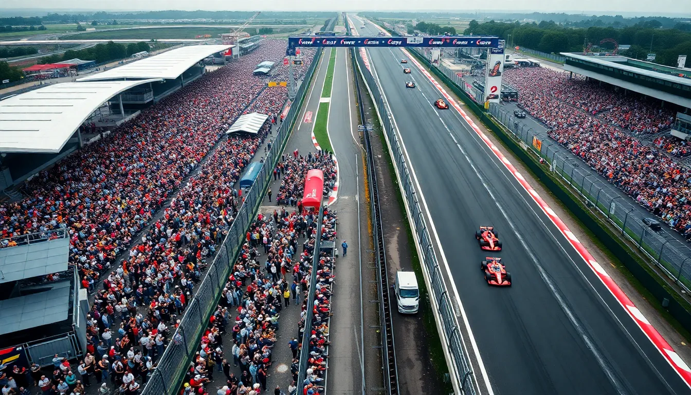 Aerial View of a Formula 1 Race Circuit