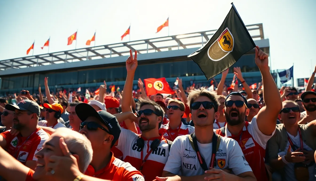 Excited Crowd at Formula 1 Race