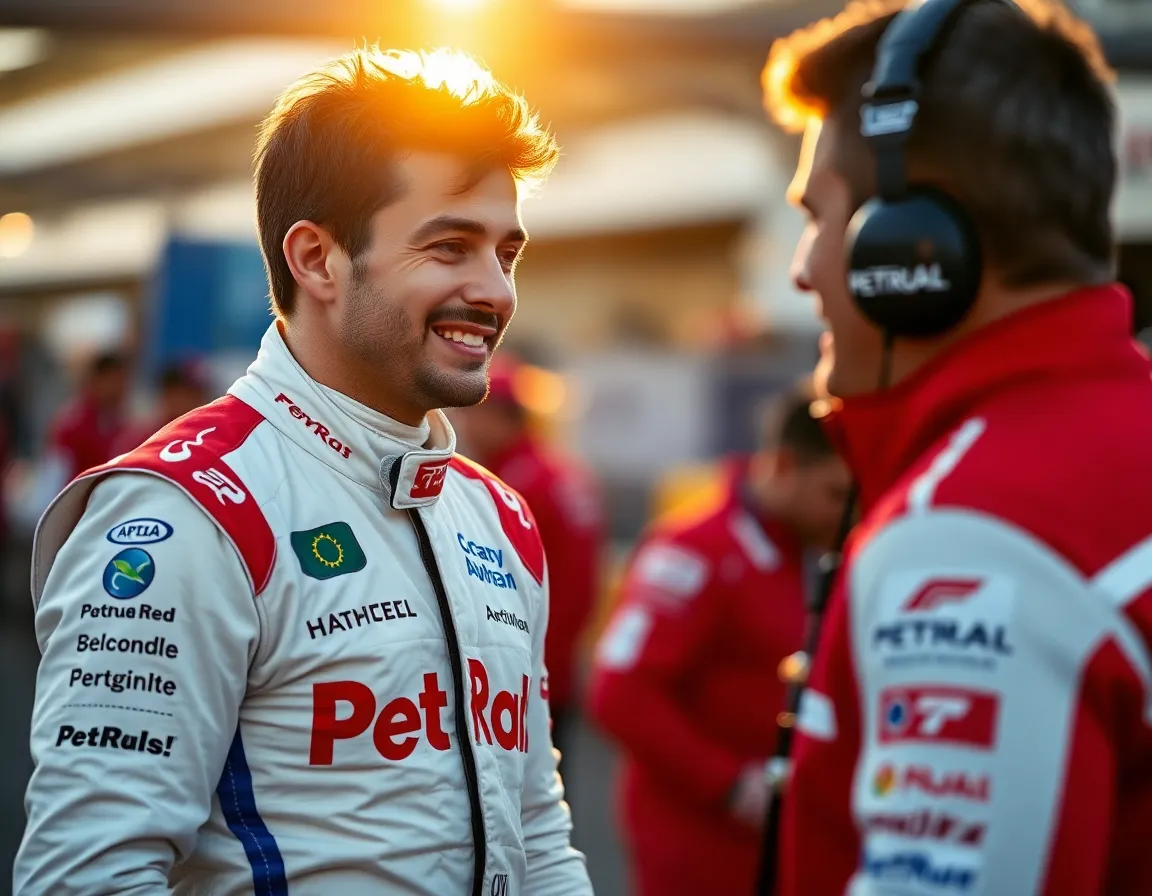 Formula 1 Driver in Paddock Conversation