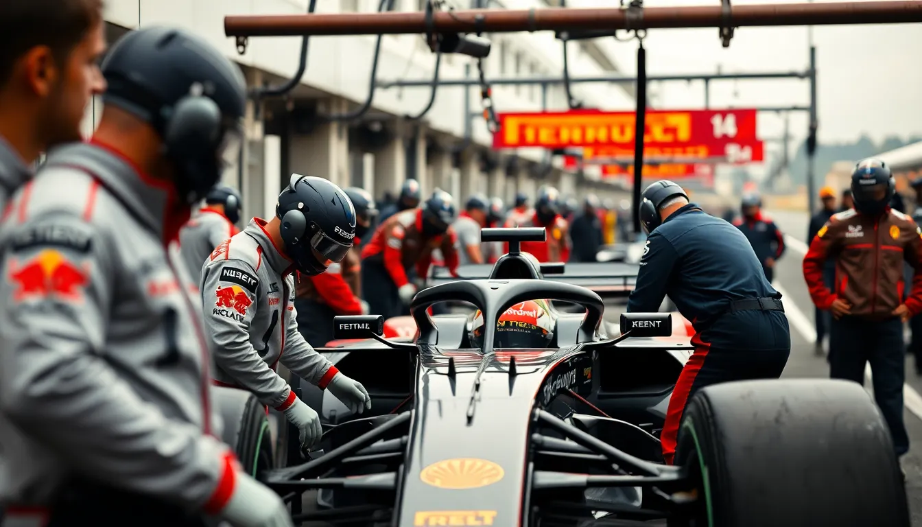 Formula 1 Pit Lane Action