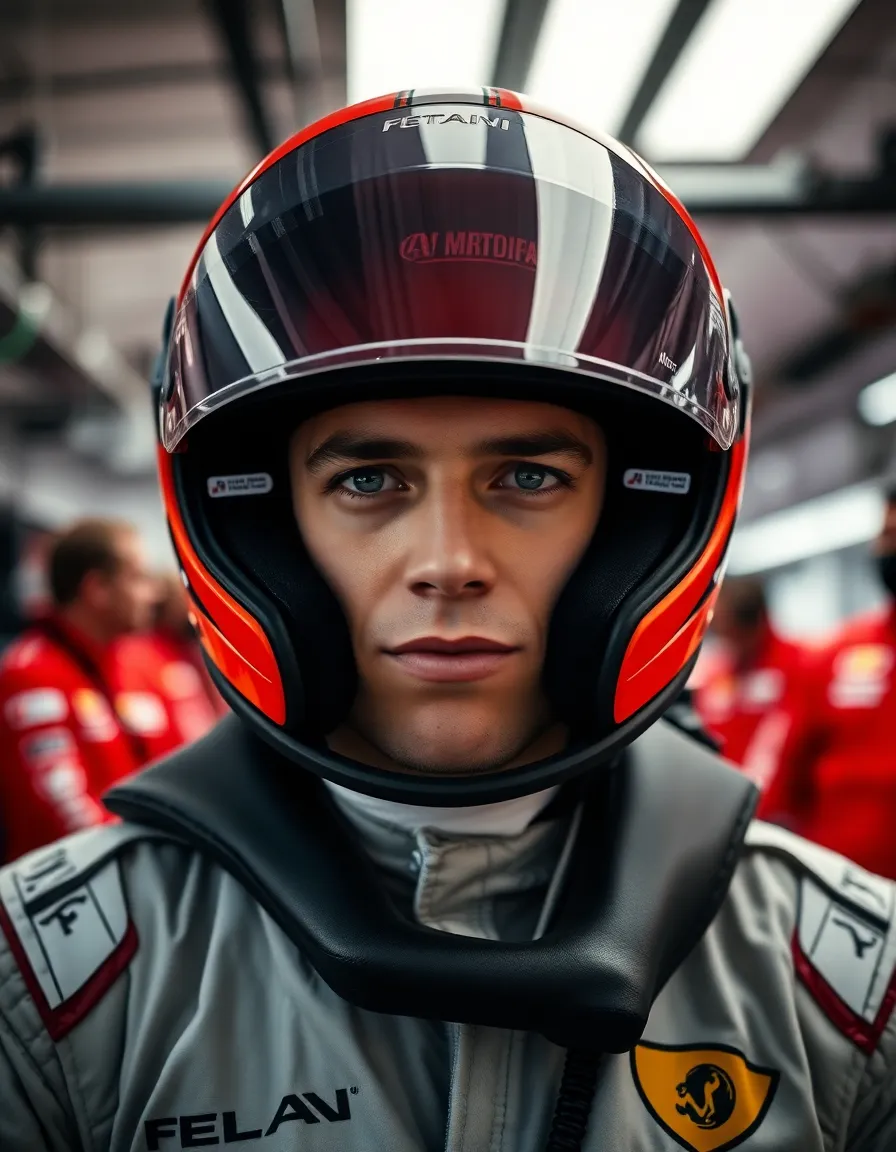 Portrait of a Formula 1 Driver in the Pit