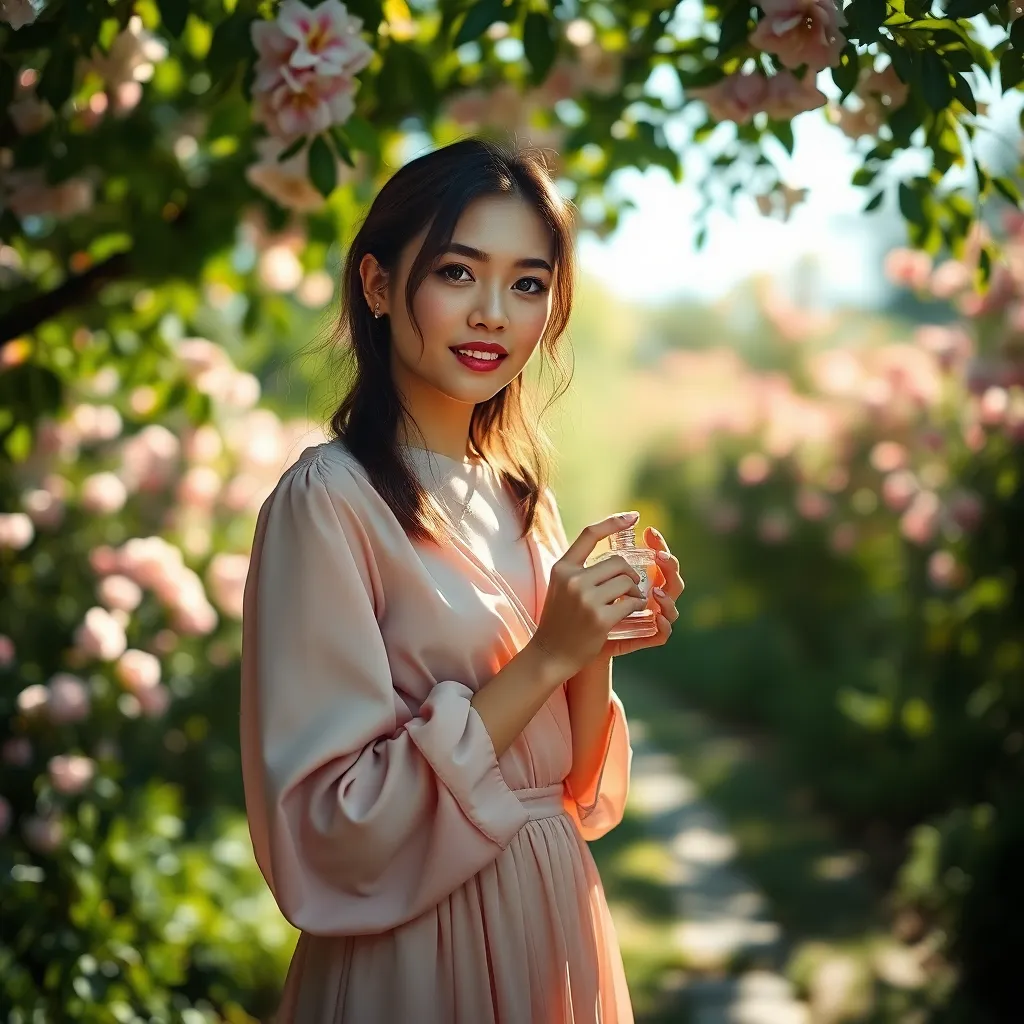 Model in Garden with Fragrance