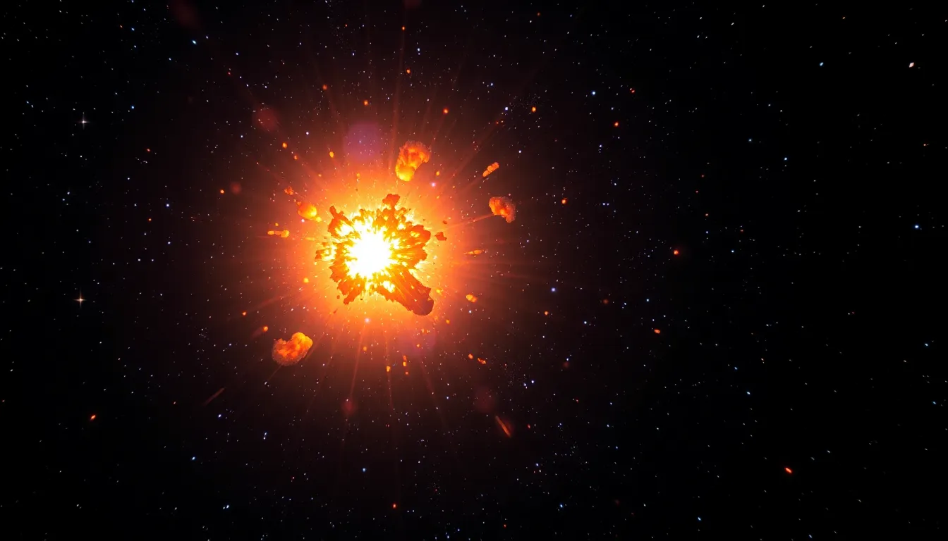 Dramatic Supernova Explosion in Space