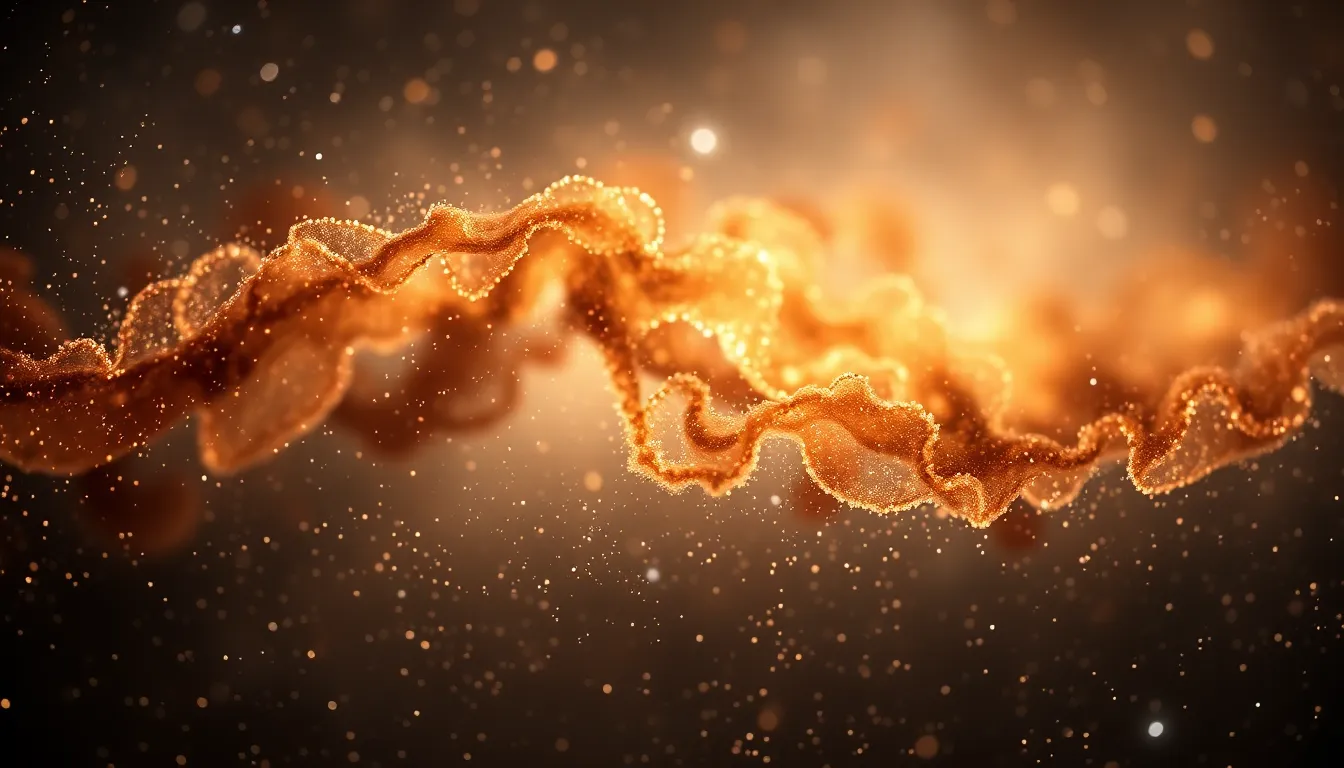 This captivating image captures the intricate details of cosmic dust within a galaxy, showcasing nature’s artistry. Illuminated by soft starlight, the dust particles glimmer, creating a mesmerizing effect. The shallow depth of field isolates the dust against a gentle bokeh background, while a Kodak Portra 400-inspired color palette adds warmth and softness to the scene. The symmetrical composition invites viewers to appreciate the beauty of the cosmos on a micro scale.