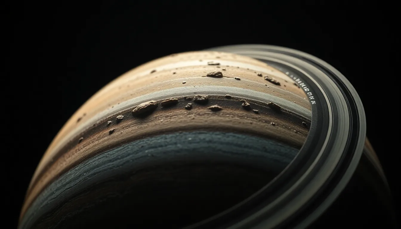 Close-Up of a Planet with Rings