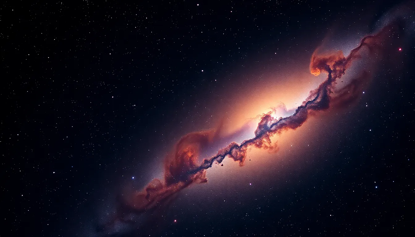 In this close-up image, a vibrant nebula bursts with color, illuminated by the soft glow of distant stars. The warm tones and subtle gradients create a striking contrast against the dark backdrop of space. The sharpness throughout the frame showcases the intricate details of swirling gas clouds, emphasizing the beauty of this celestial phenomenon. Perfect for use in educational materials or as a stunning art print.